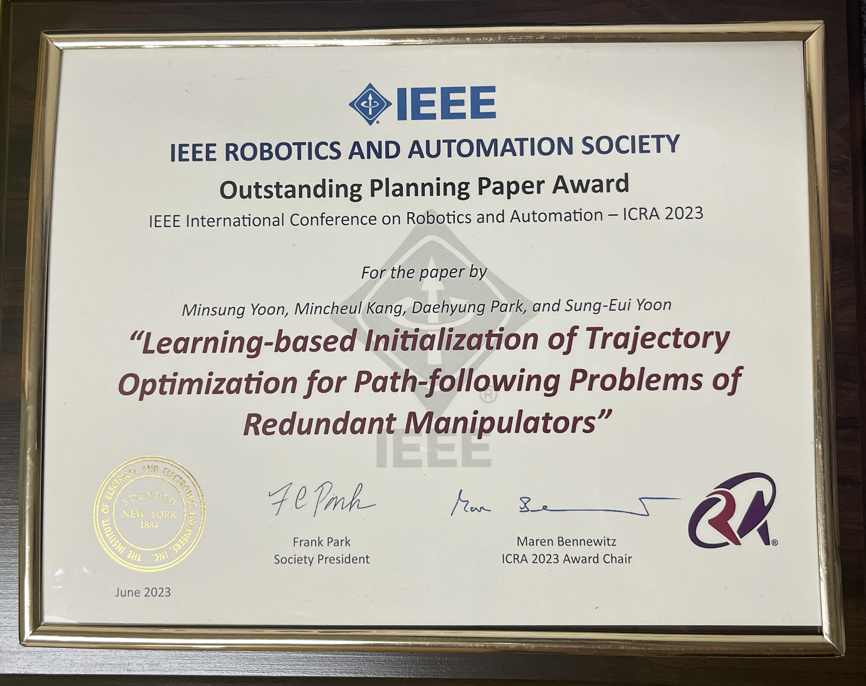 ICRA23 Award